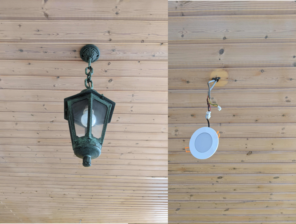 Installing modern lights in the dive shop